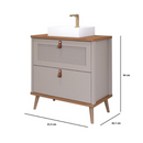 BANHEIRO MGM VENETO BALCÃO + PIA SOBREPOR 0,60 CM COR CAP. / FREIJO REF.: 22477.50 S/ PAINEL S/ ESP.