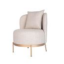 POLTRONA OCRE ROSE MALTA PÉS DOURADO CHAMPAGNE TECIDO 97