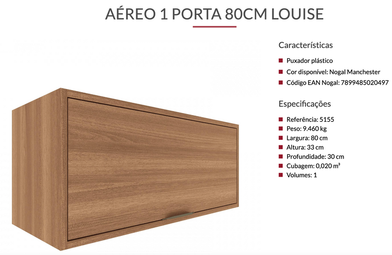 Cozinha Completa Compacta Modulada 6 peças Louise