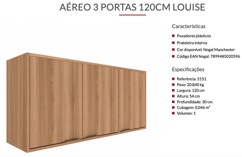 Cozinha Completa Compacta Modulada 6 peças Louise