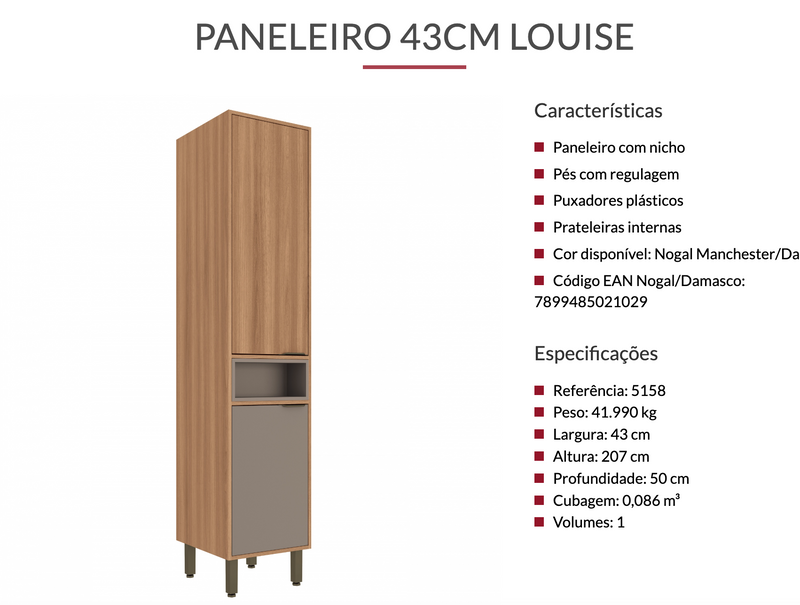 Cozinha Completa Compacta Modulada 6 peças Louise