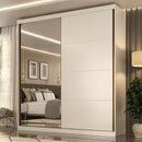 ROUPEIRO MAMBEL STAR 2 PORTAS DESLIZANTES COM ESPELHO COR BRANCO/BRANCO 2,30ALTX2,19LARGX55,5
