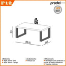 MESA CENTRO DALLA COSTA INDUSTRIAL F12 89,5X0,53 CM COR: JPF FREIJO/PRETO FOSCO