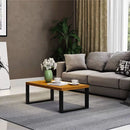 MESA CENTRO DALLA COSTA INDUSTRIAL F12 89,5X0,53 CM COR: JPF FREIJO/PRETO FOSCO