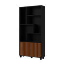 ESTANTE DALLA COSTA C59 0,94X1,91 CM COM 2 PORTAS COR: PFJ PRETO FOSCO/FREIJO