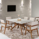 MESA ARTSOLI ZOE 1,80X1,00 CASTANHO CLARO TAMPO OFF WHITE COD.: 1283