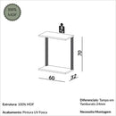 MESA NOTEBOOK DALLA COSTA INDUSTRIAL F36 0,60X0,32 CM COR: JPF FREIJO/PRETO FOSCO