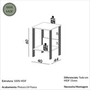 MESA DALLA COSTA F14 JPF AUXILIAR INDUSTRIAL 40X44 CM COR: FREIJO/PRETO