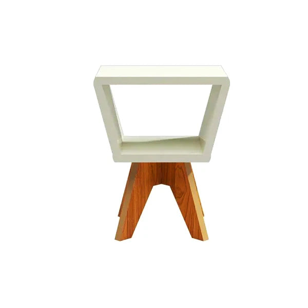MESA DE CANTO DALLA COSTA TB713 WJ ANGULAR 43CMX30CM COR OFF WHITE / FREIJO