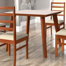 MESA FLAMINGO NOGUEIRA NAIARA 90X90 TAMPO VIDRO OFF