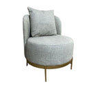 POLTRONA OCRE ROSE MALTA PÉS DOURADO CHAMPAGNE TECIDO 109