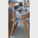 BANQUETA MILER INTERIORES ALTA MODELO LUA COR CASTANHO E CINZA