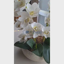 MESA BISTRO MILER INTERIORES MODELO: GOUMERT IRLANDA 1,30 MTS COM VIDRO CASTANHO/OFF WHITE